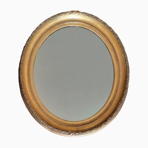 Victorian Oval Giltwood and Gesso Wall Mirror