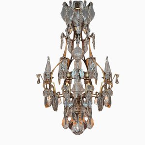 Early 20th Century French Brass Framed Chandelier, 1920s
