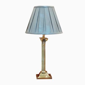 Edwardian Brass Corinthian Column Table Lamp