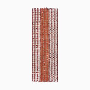 Tapis Shaggy Tulu Vintage à Rayures Rouges