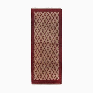 Vintage Brown Angora Mohair Tulu Organic Wool Runner Rug