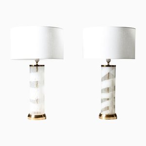Glass Table Lamps from Bergboms Sweden, 1970s, Set of 2