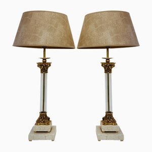 Corinthian Column Table Lamps from Kuatre, Spain, 1970s, Set of 2