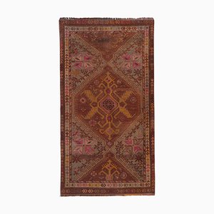 Turkish Hand-Knotted Faded Runner Rug