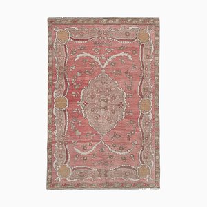 Tappeto Karapinar vintage con bordo floreale, Turchia