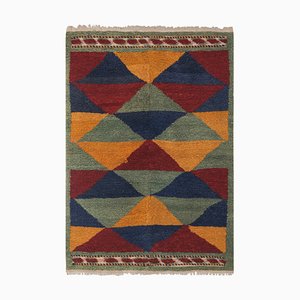 Alfombra Tulu vintage de lana orgánica de colores