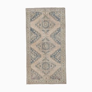 Blue and Apricot Wool Southwest Rug