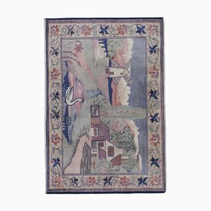 Vintage Turkish Village Pictorial Kars Rug