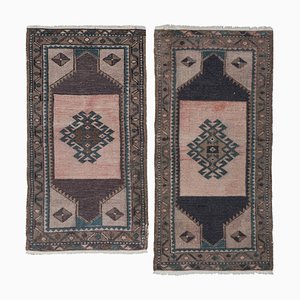 Turkish Hand Knotted Distressed Rug, Set of 2