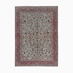 Tapis Floral Vintage en Laine avec Bordure Riche