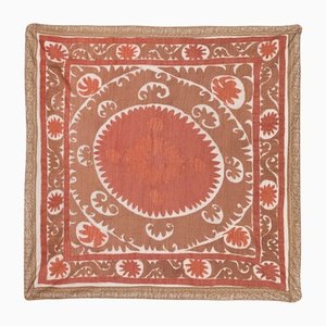 Neutral Red Suzani Tapestry, 1970s