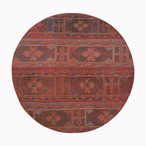 Runder handgemachter türkischer Vintage Patchwork Teppich