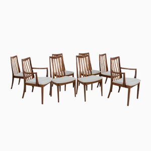 Mid-Century Teak and Fabric Dining Chairs by Leslie Dandy for G-Plan, 1960s, Set of 8