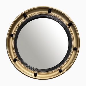 Miroir Convexe Vintage du 20ème Siècle avec Décoration Dorée