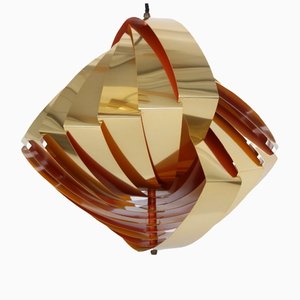 Lampe Coquille de Moule avec Lamelles en Laiton par Louis Weisdorf pour Lyfa, 1960s