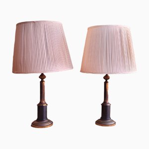 Lampade da tavolo Mid-Century in metallo e ottone, Italia, set di 2