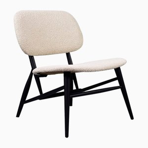 Swedish Off White Bouclé Side Chair from AB Diö Slöjd & Möbler, 1950s
