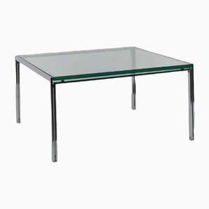 Luar Coffee Table in Chromed Metal & Glass attributed to ICF, Italy, 1970s