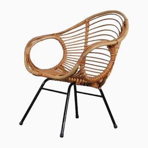 Rattan Sessel von Rohé Noordwolde, Niederlande, 1950er