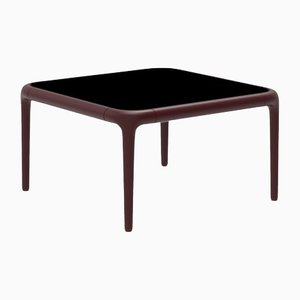 50 Xaloc Burgundy Coffee Table with Glass Top from Mowee
