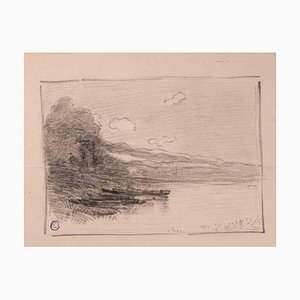 Edmond Suzinier, Landschaft, Original Zeichnung, frühes 20. Jh