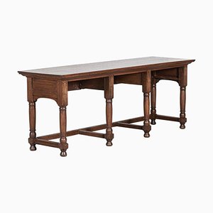 Antique English Bank Cashiers Table in Oak, 1890