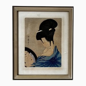 Image of a Japanese Woman, Etching, Framed