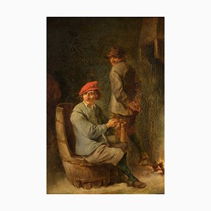 After David Teniers, Tavern Interior, 1800s, Oil on Wood
