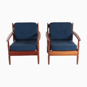Vintage Armchairs by Grete Jalk attributed to France and Son / France & Daverkosen, Denmark, 1960s , Set of 5
