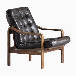 Brown Leather Armchair, 1970s