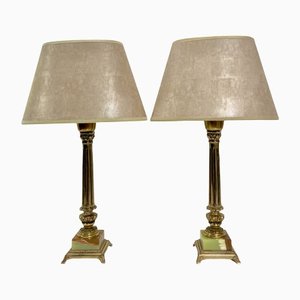 Onyx and Brass Table Lamps by A.Beck Ny, 1960s, Set of 2