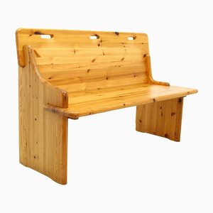 Brown Pine Bench, 1980s