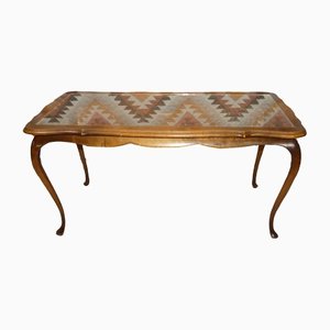 Chippendale Coffee Table in Glass & Braid, 1960s