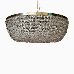 Crystal Glass Drum Ceiling Light from Bakalowits & Söhne, 1960s