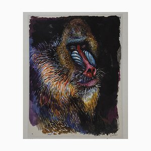 Renato Guttuso, Primate, 1980s, Color Engraving
