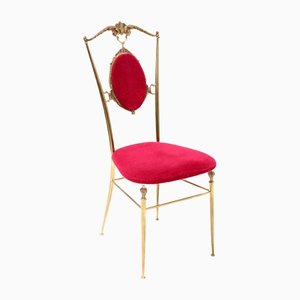 Mid-Century Modern Italian Brass Side Chair by Chiavara, 1960s