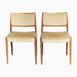 #80 Teak Chair by by Niels Otto (N. O.) Møller for J.L. Møllers, 1970s, Set of 2