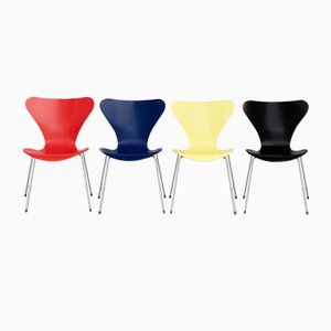 Bunte 3107 Page Chairs by Arne Jacobsen for Fritz Hansen, 1980s, Set of 4