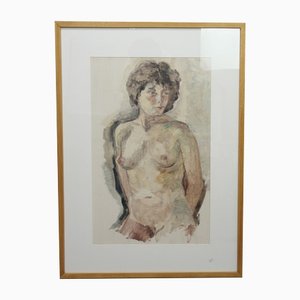 Nu Féminin, 1990s, Acrylique sur Papier