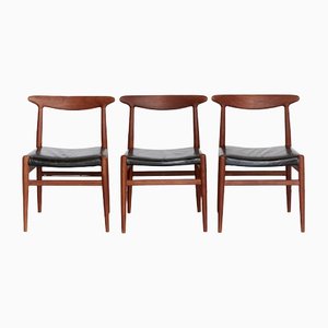 W2 Dining Chair by Hans J. Wegner for C.M.Madsen, 1950s, Set of 3
