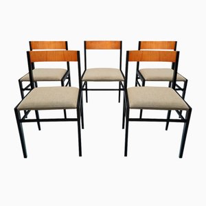 Black and Ivory Dining Room Chair from Lübke, 1973, Set of 5