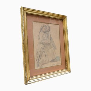 Carl Frederik Aargaard, Figuras, 1849, Pastel y lápiz sobre papel