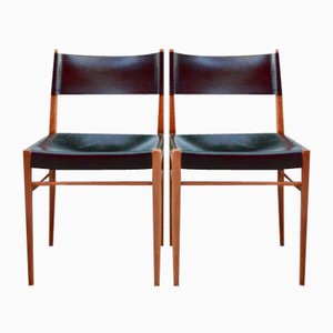 Set of Mid-Century Model 3024 Leather Dining Chairs by Helmut Magg for Deutsche Werkstatten, 1957