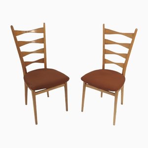 Mid-Century Czechoslovakian Dining Chairs with High Backrests Made from Ton, 1960s, Set of 2