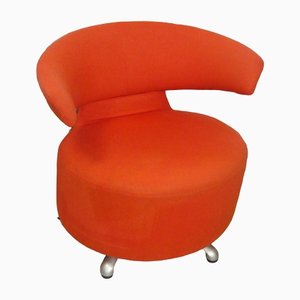 Italian Pop Art Swivel Armchair in Red