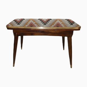 Adjustable Multifunctional Patterned Coffee Table in Glass, 1960s