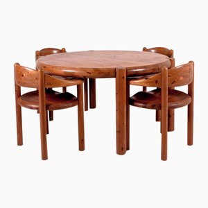 Danish Dining Table and Chairs by Rainer Daumiller, Set of 5