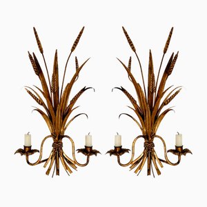 Hollywood Regency Gilded Wall Candleholder by Hans Kögl, 1970s, Set of 2