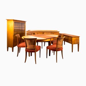Art Deco Dining Table and Chairs by Bruno Poul for Veb Werkstätten, 1935s, Set of 10