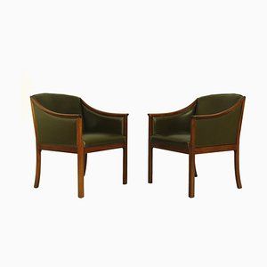 Leather Lounge Chairs by Ole Wanscher for Poul Jeppesens Møbelfabrik, 1950s, Set of 2
